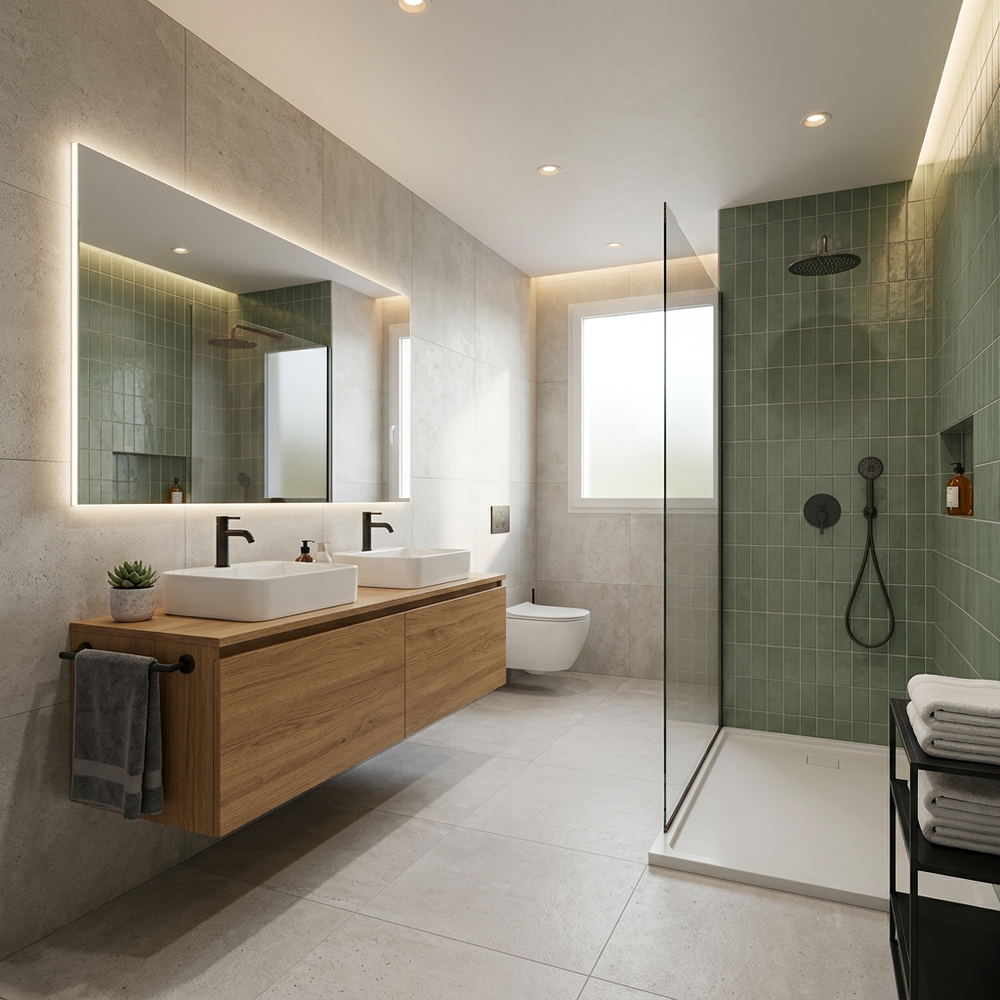 Modern Bathroom with Floating Vanity