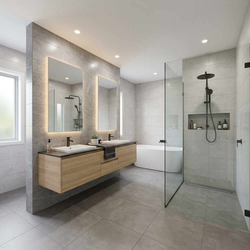 Modern Bathroom with Floating Vanity
