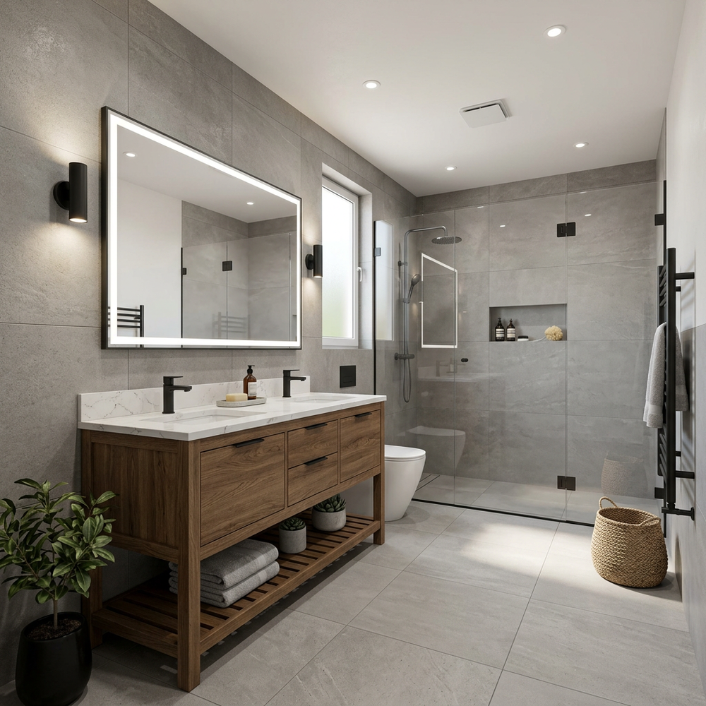 Modern Bathroom with Floor Standing Vanity