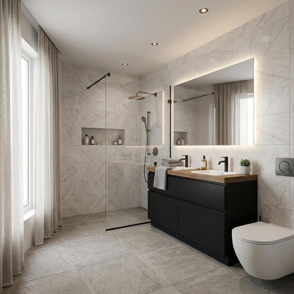 Modern Bathroom with Floor Standing Vanity