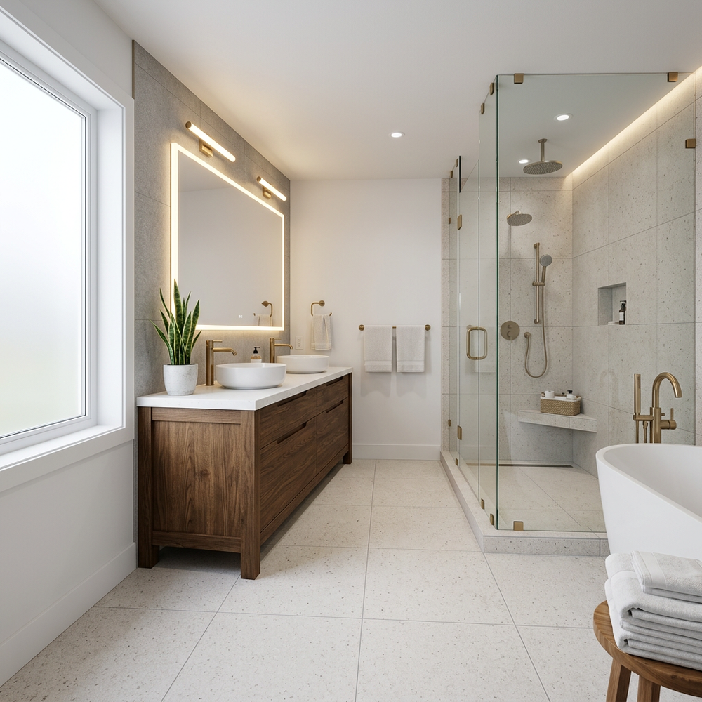 Modern Bathroom with Floor Standing Vanity