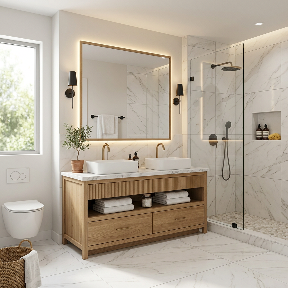 Modern Bathroom with Floor Standing Vanity