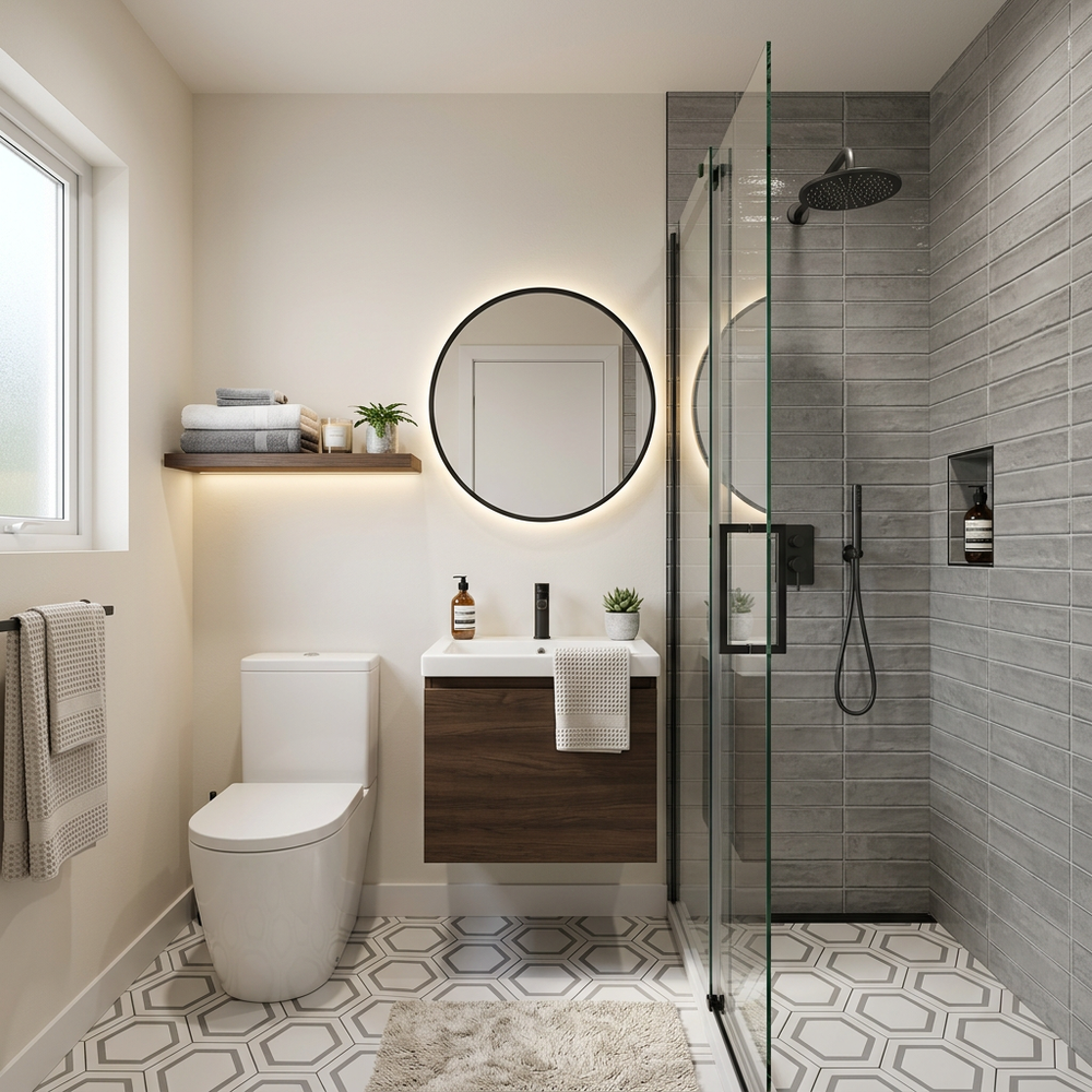 Small Bathroom Idea With A Shower Area
