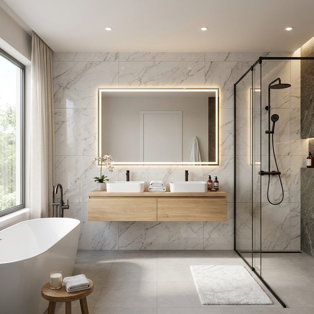 Spa-Like Bathroom with Floating Vanity