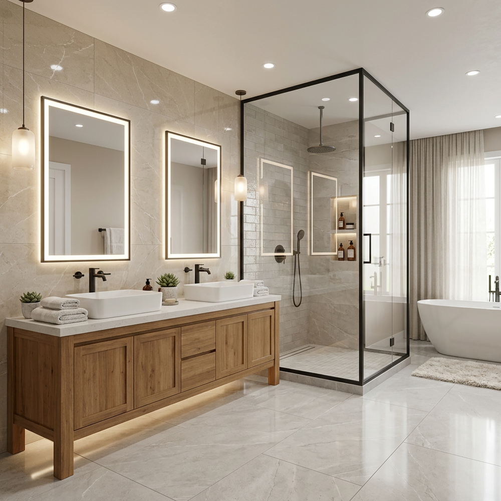 Spa-Like Bathroom with Floor Standing Vanity