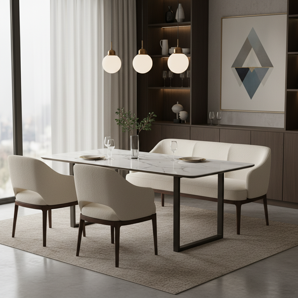 Modern Marble Top 4-Seater Dining Room