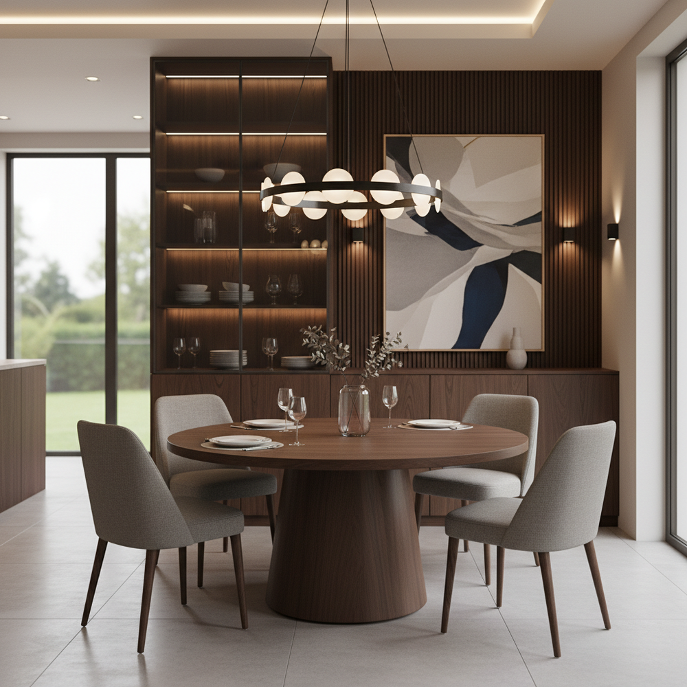 Modern Solid Wood 4-Seater Dining Room