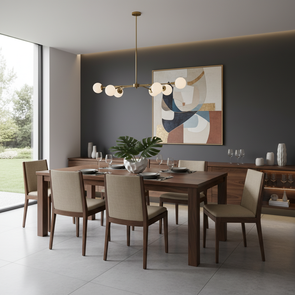 Modern Solid Wood 4-Seater Dining Room