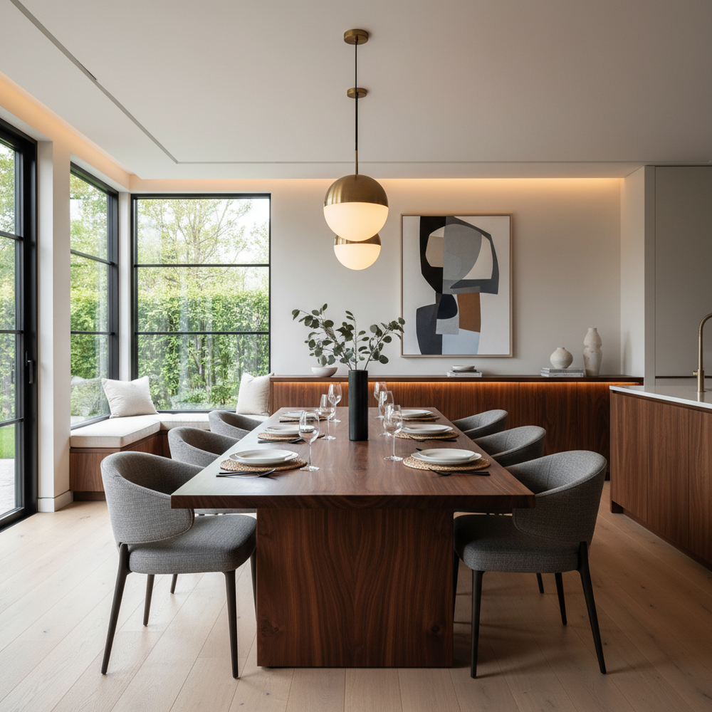Modern 6-Seater Dining Room Designed for Hospitality
