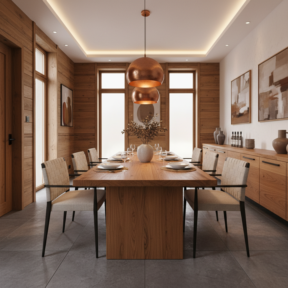 Rustic-Modern 6-Seater Dining Room