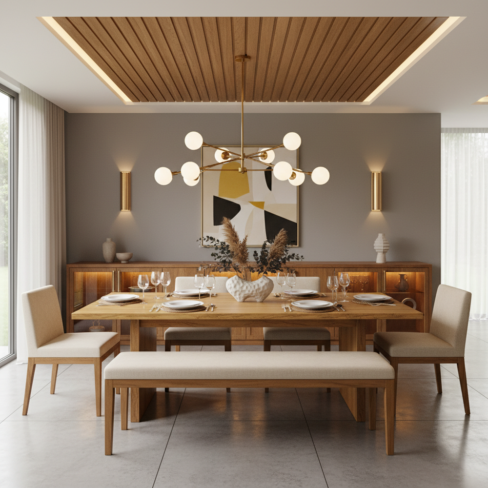 Modern 6-Seater Dining Room for Family Hospitality