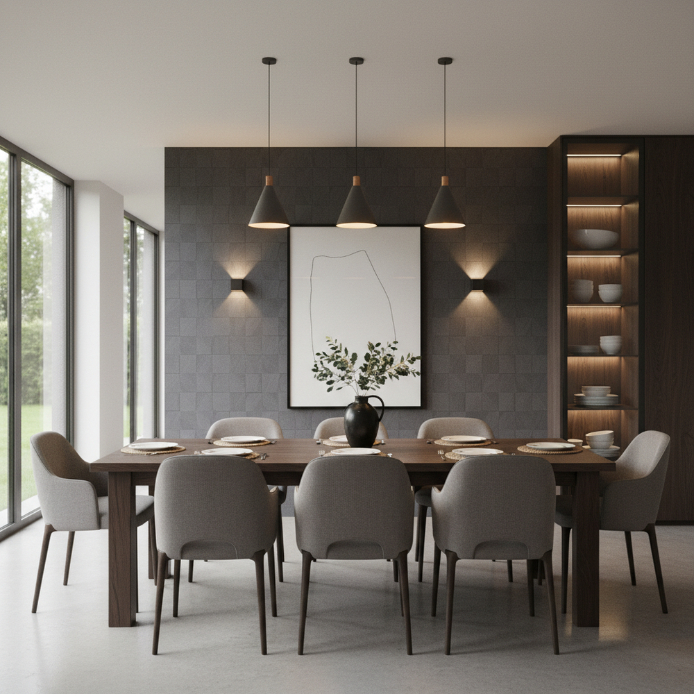Elegant Modern 6-Seater Dining Room for Warm Gatherings