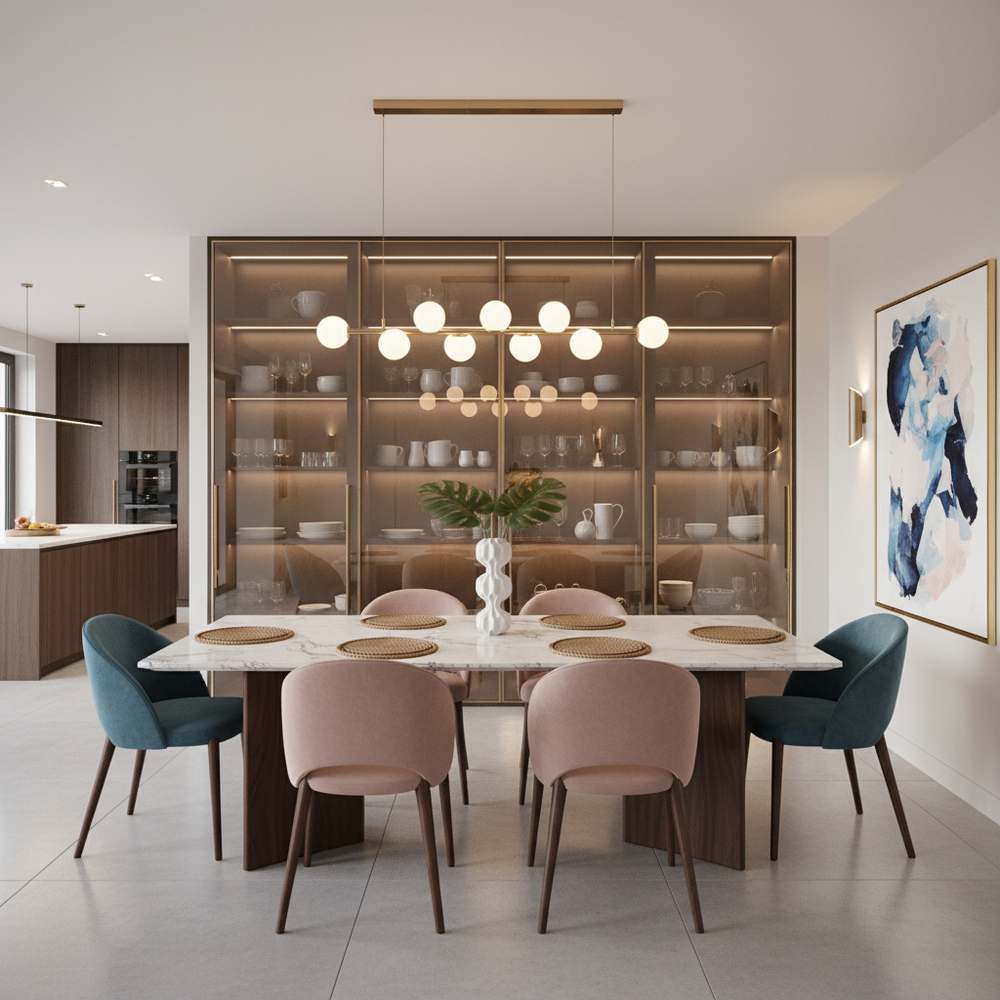 Modern 6-Seater Dining Room for Delightful Gatherings