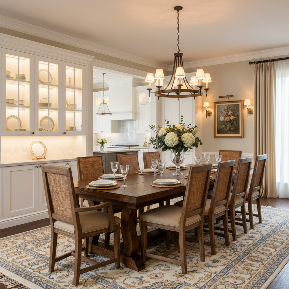 Traditional Solid Wood 8-Seater Dining Room