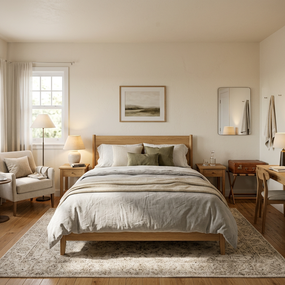 Simple & Cozy Guest Bedroom with Queen Size Bed
