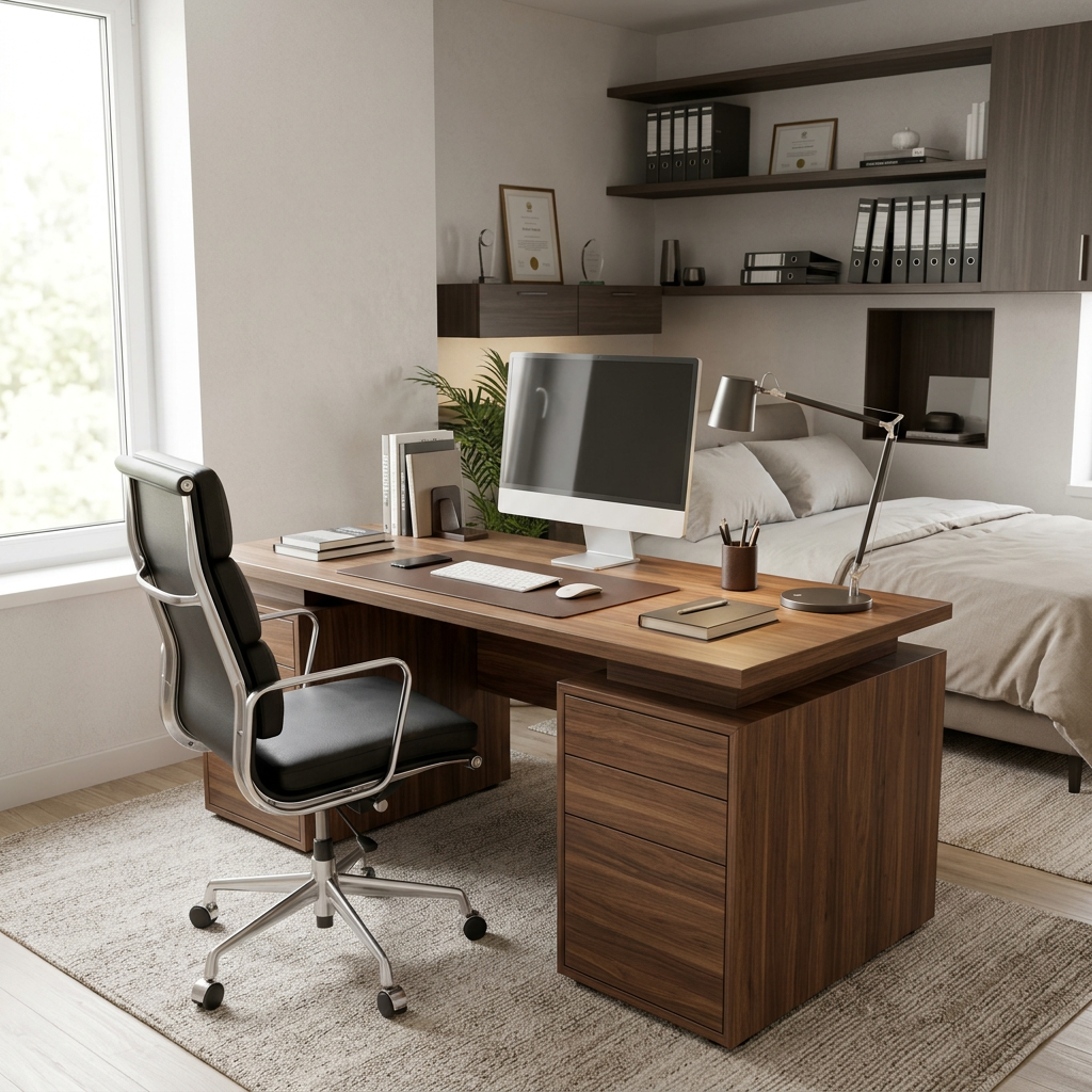 Modern Rustic Home Office for Bedroom Corners and Small Spaces