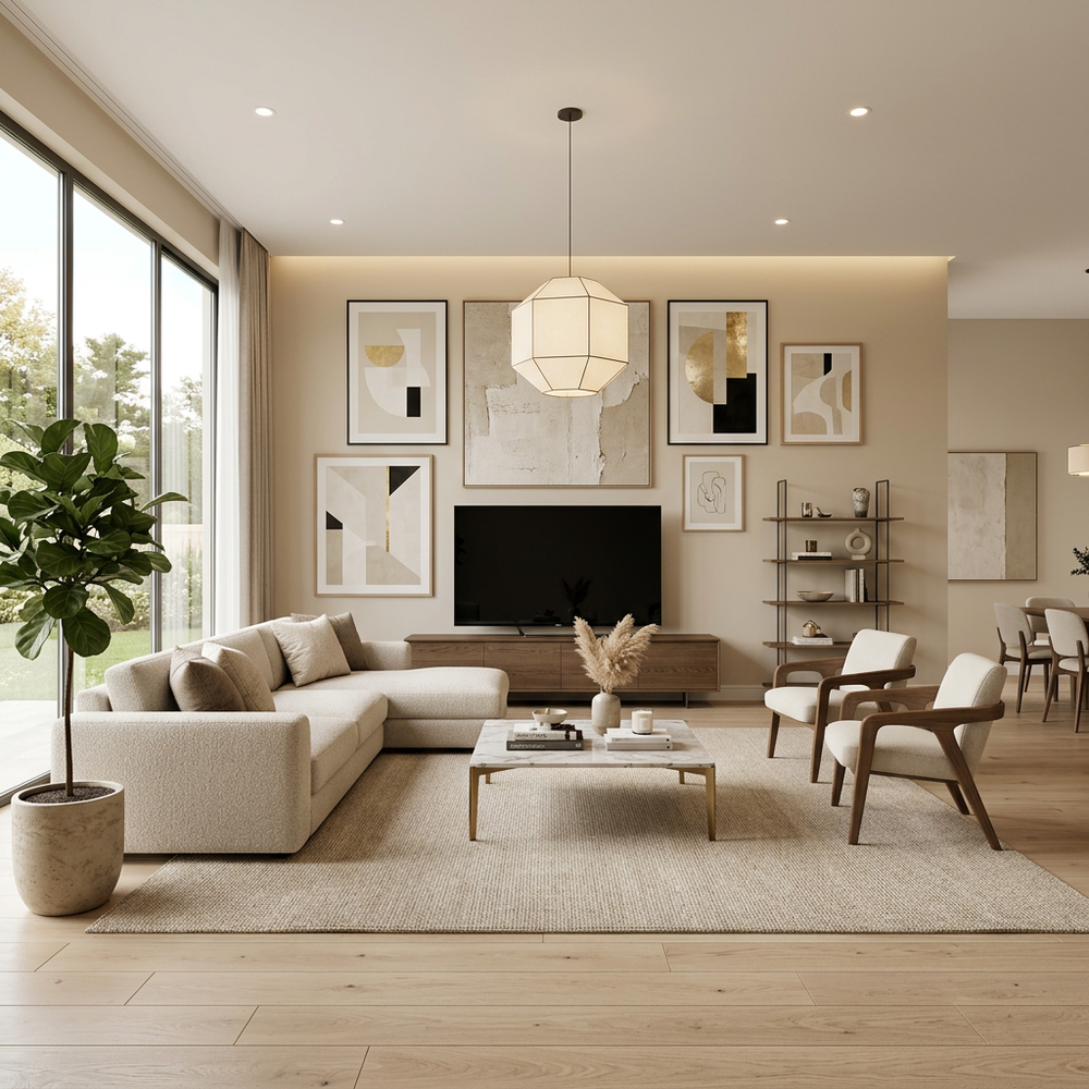 Artistic Living Room Design for Modern Sophisticated Living