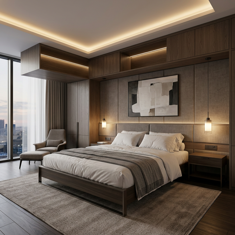 Modern King Size Master Bedroom With Spacious Loft Storage