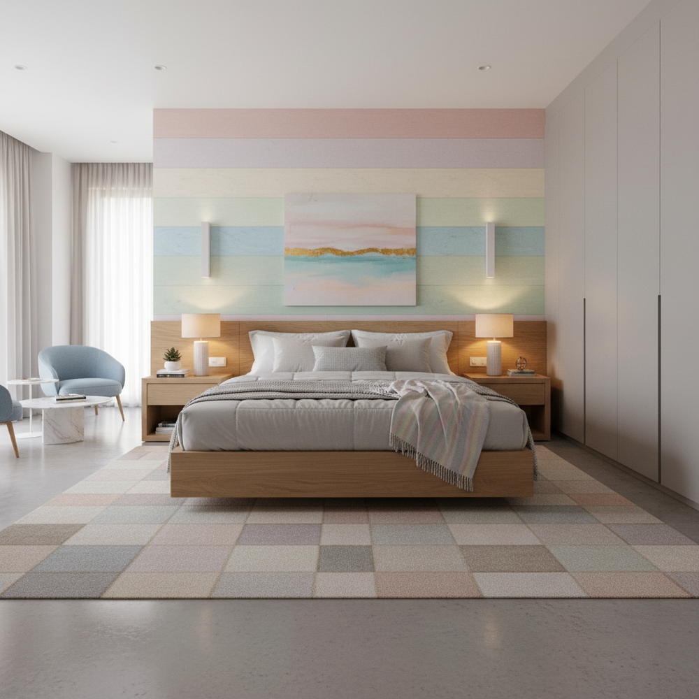 Modern Master Bedroom Design With Pastel Shades