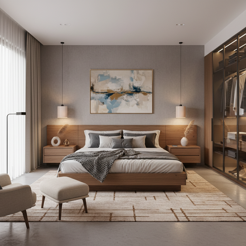 Modern Master Bedroom Design With Spacious Interiors