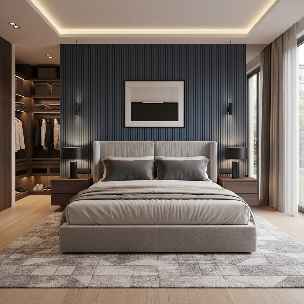 Modern Master Bedroom Design With Wardrobe