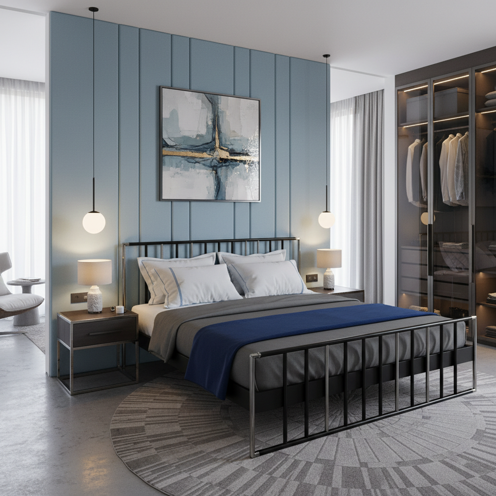 Modern Metal King Size Master Bedroom