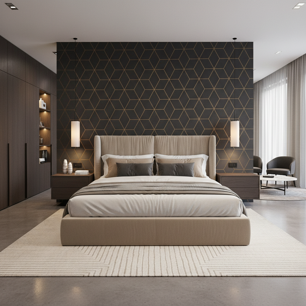 Modern Upholstered King Size Master Bedroom