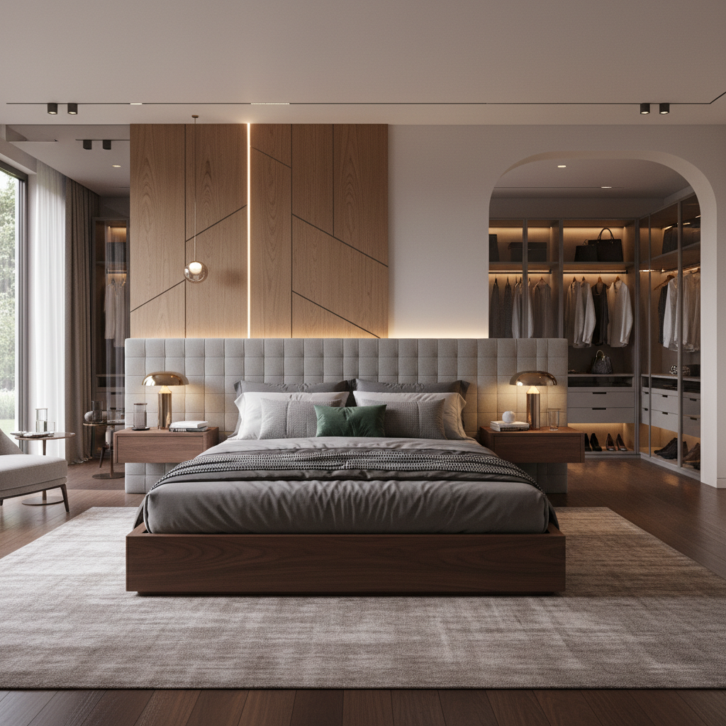 Modern Wooden Double Master Bedroom