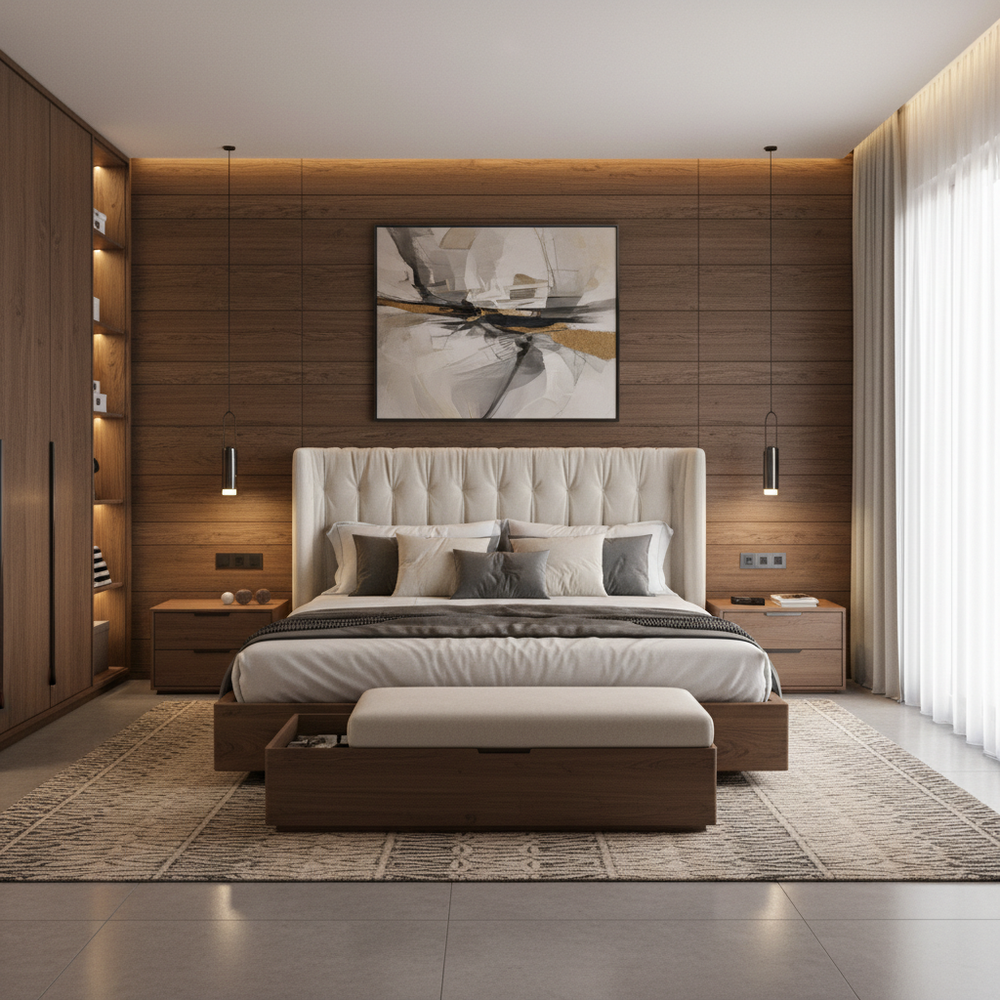 Modern Wooden King Size Master Bedroom