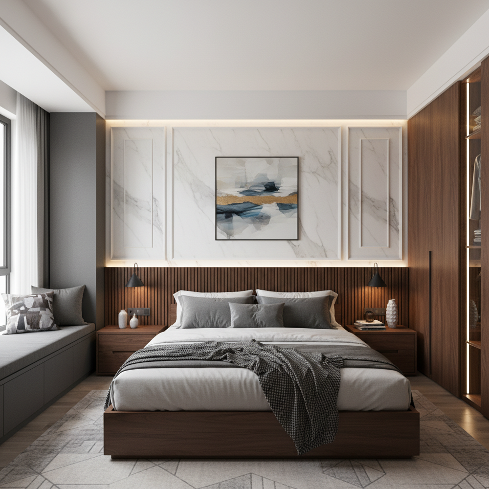Modern Wooden King Size Master Bedroom