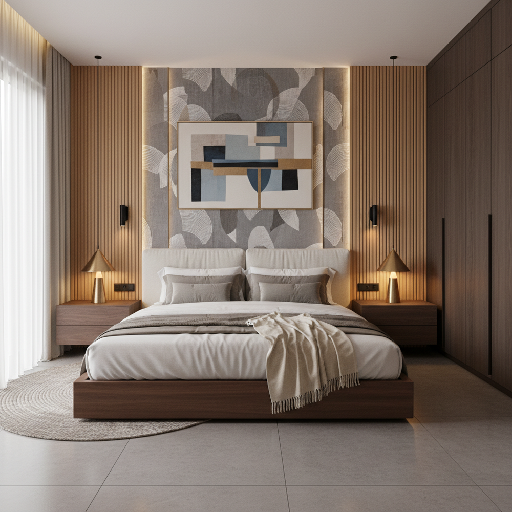 Modern Wooden King Size Master Bedroom