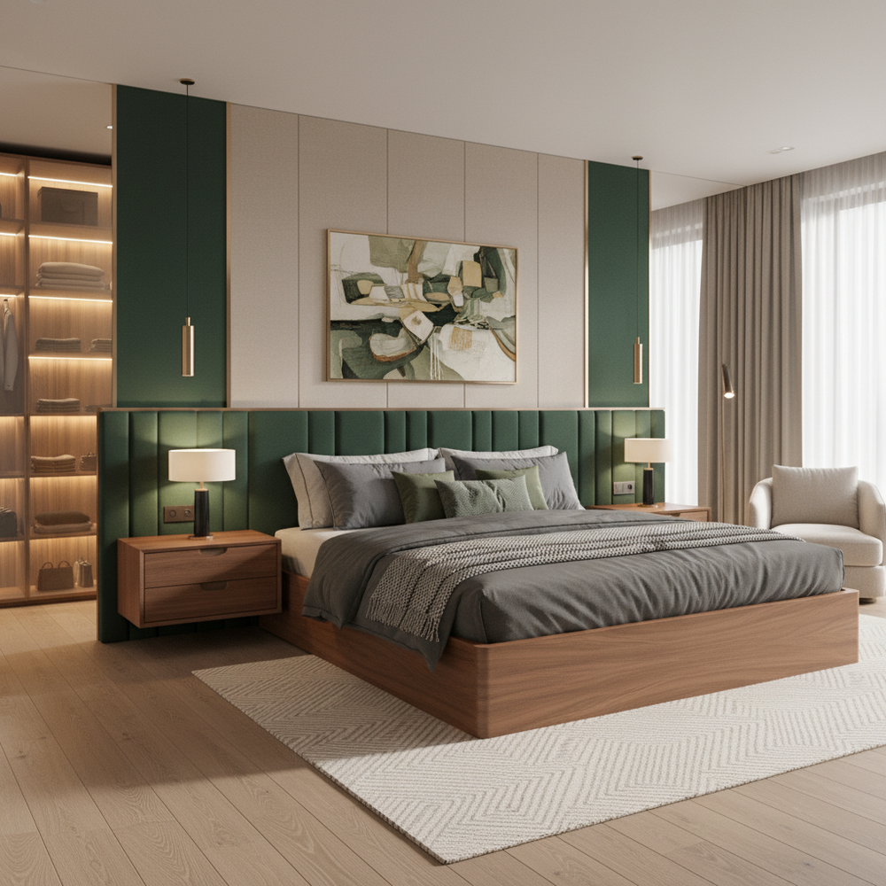 Modern Wooden King Size Master Bedroom