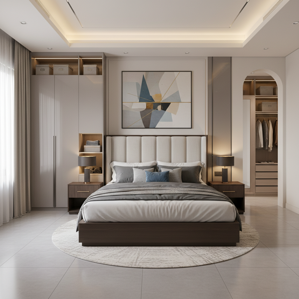 Modern Wooden King Size Master Bedroom