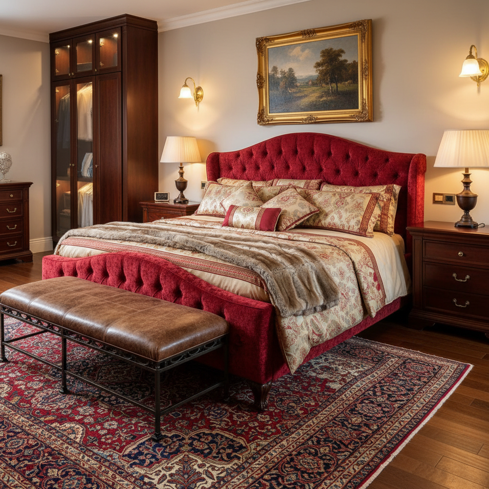 Traditional Upholstered King Size Master Bedroom