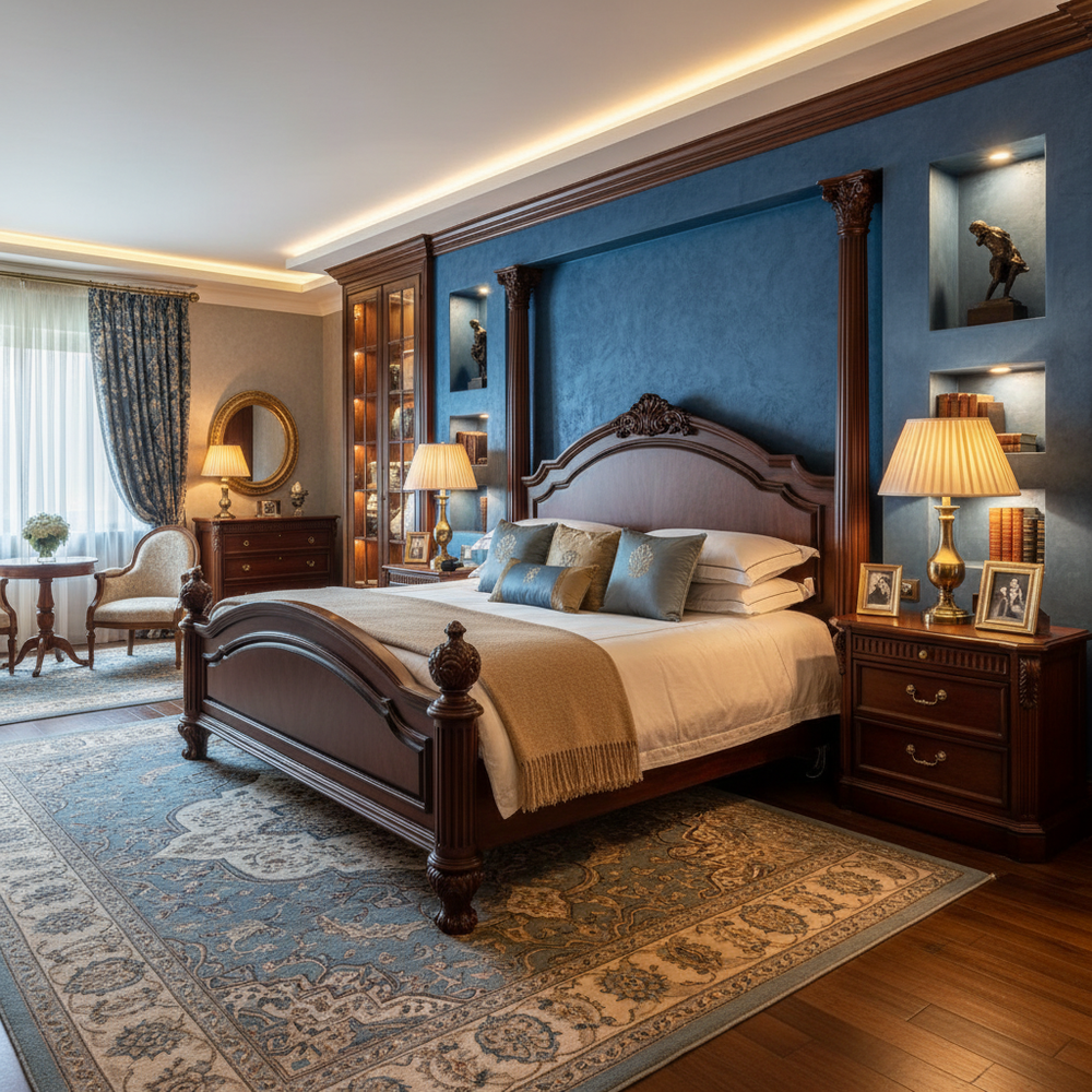 Traditional Wooden King Size Master Bedroom