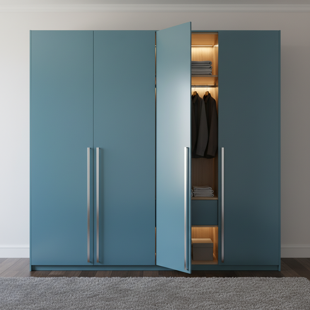 Modern Caribe Swing 4-Door Space-Optimizing Wardrobe