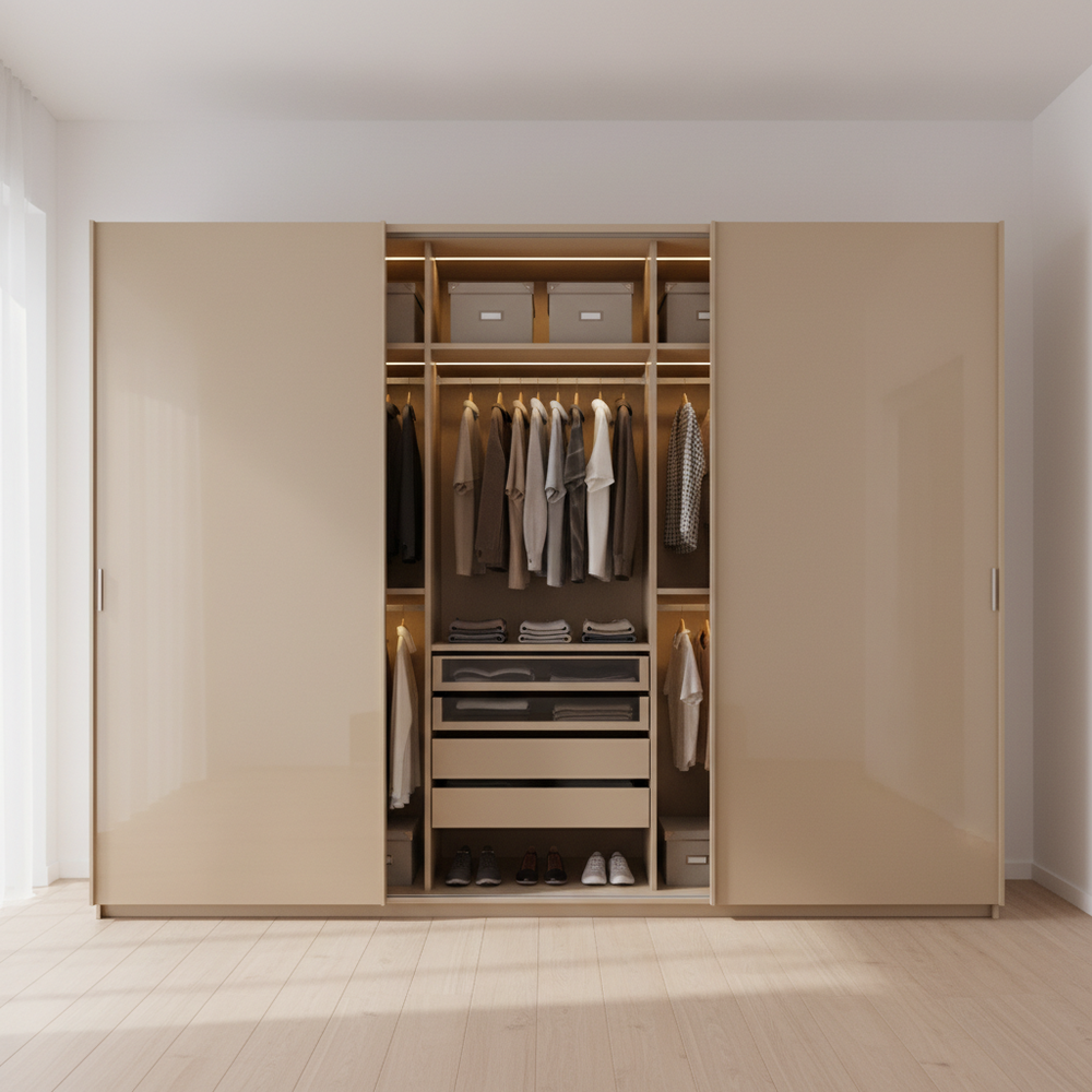 Modern Dark Citrus 3 Door Sliding Wardrobe