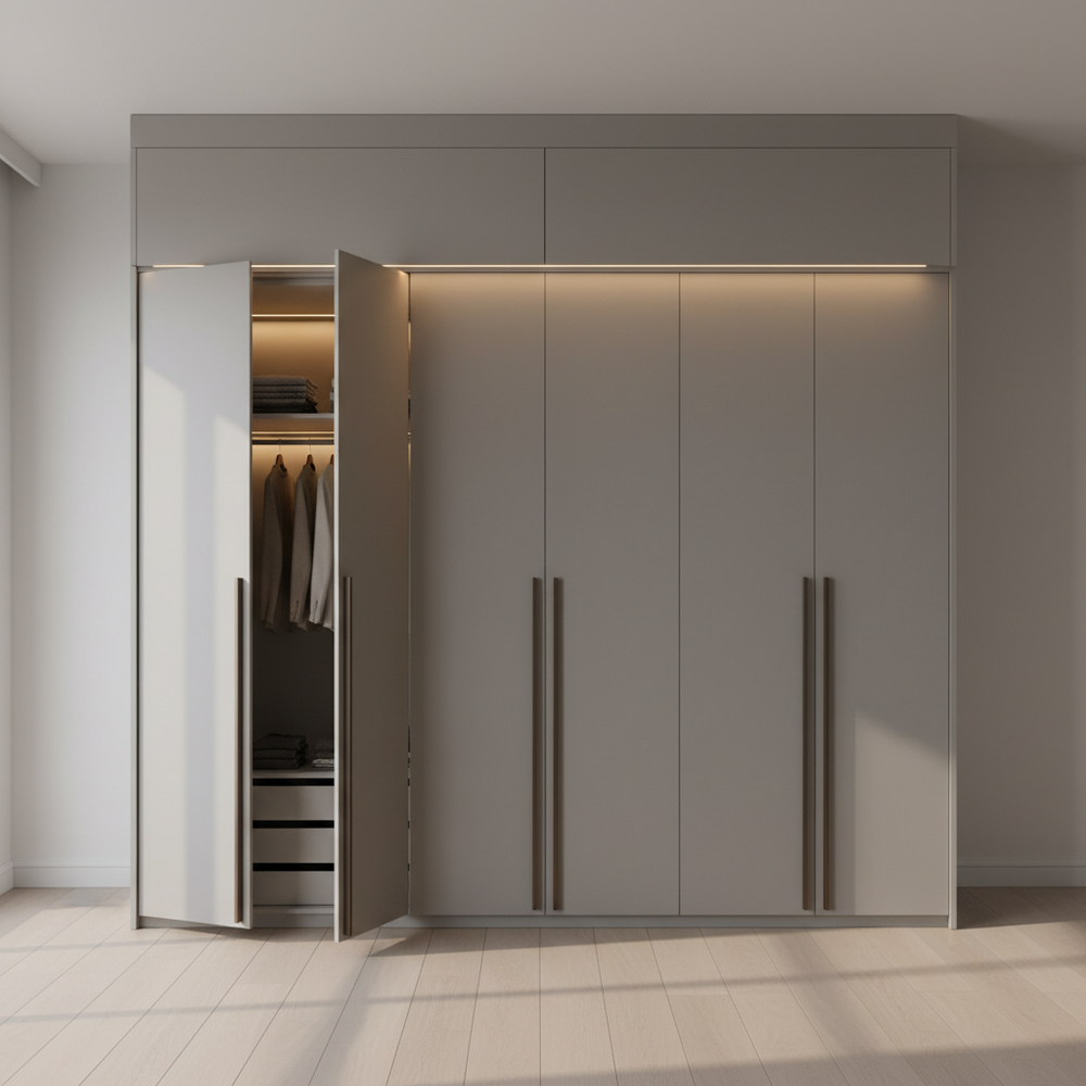 Modern Gothic Grey Swing Door Wardrobe
