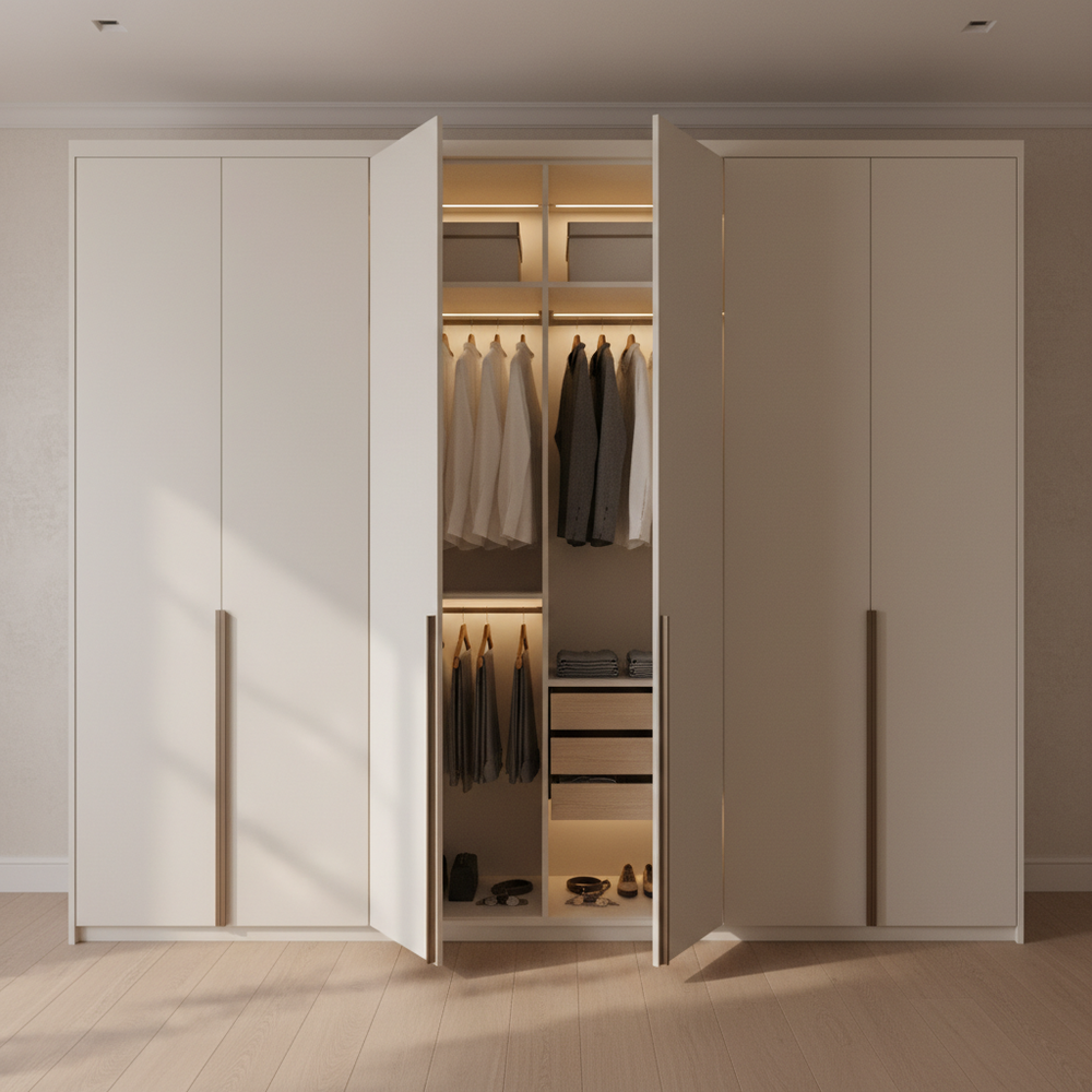 Modern Off White Swing Door Wardrobe